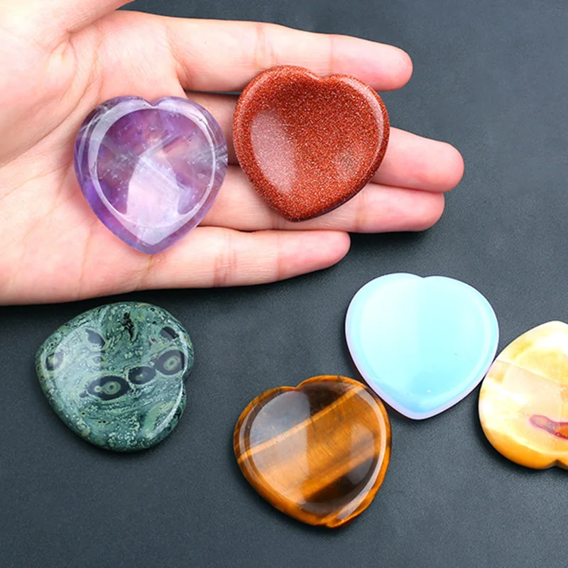 Natural Crystal Worry Stone Healing Gemstone Pocket Crystal Stress Relief Thumb Massage Palm Stone Anxiety Calm