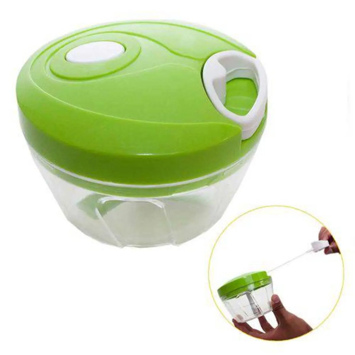 Mini Manual Food Processor 3 Blades Shredder