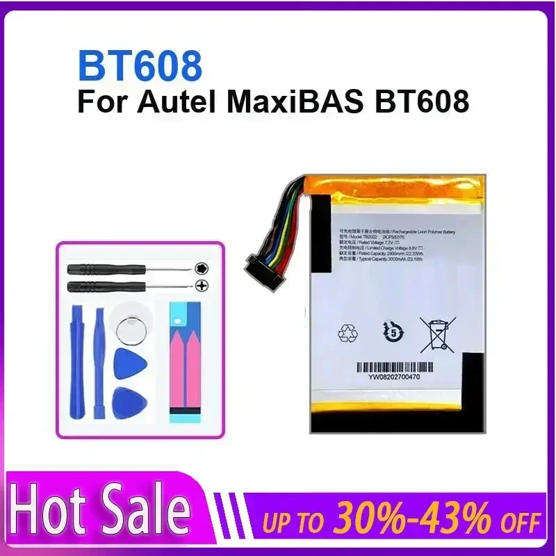 

Automotive Diagnostic Equipment Battery 3000mAh For Autel MaxiBAS BT608 BT608 long-lasting and replaceable battery