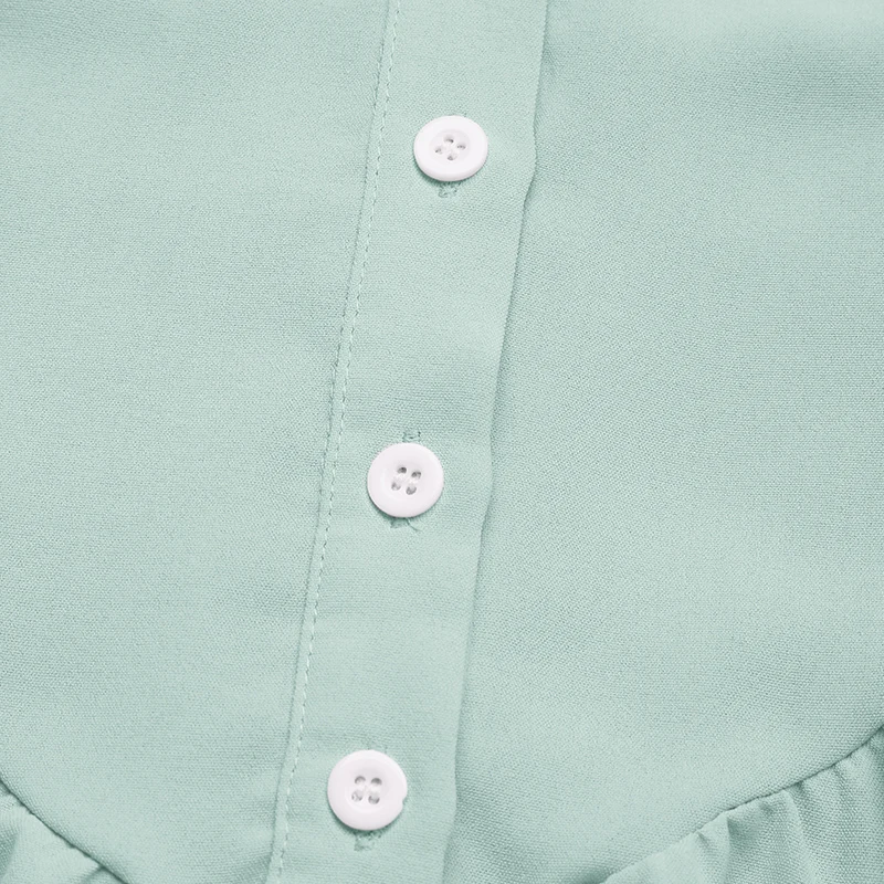 Women's Green Sleeveless Crew Neck Button Front Loose Mini Dress Spring Summer Casual Daily Fashion Comfortable Fit