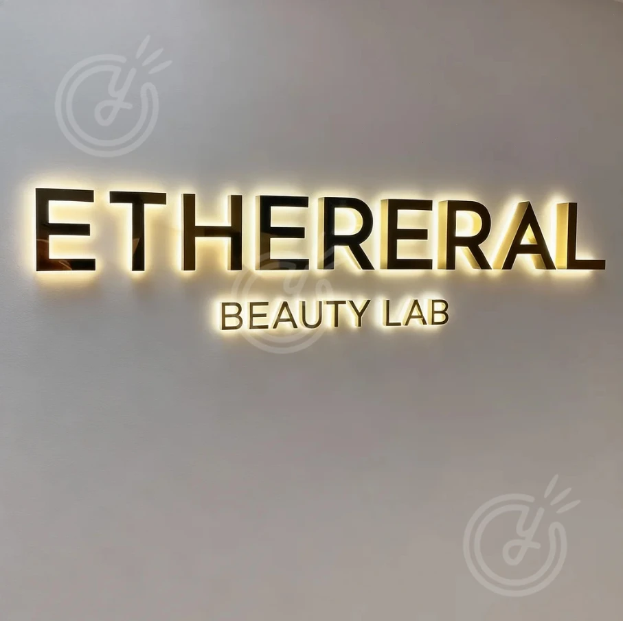 ป้ายไฟ LED แบบกำหนดเอง ป้ายโลโก้ธุรกิจ ทนทานสำหรับร้านค้า ป้ายหน้าร้าน กันน้ำและประหยัดพลังงาน สำหรับโฆษณา ชื่อบริษัท สำนักงาน