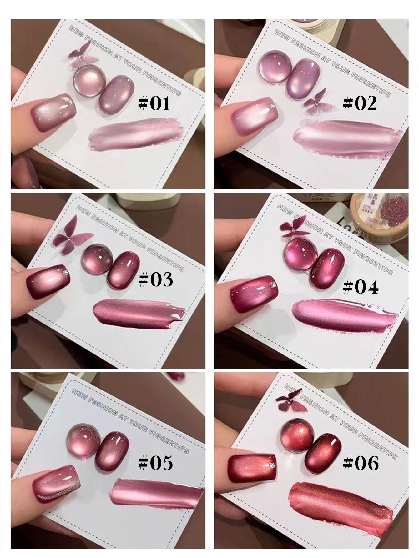 1-6 pièces 15ml automne ongles Sakura rose oeil de chat Gel vernis à ongles UV LED durcissement vacances femmes cadeau Nail Art fournitures quotidiennes ensemble de bricolage