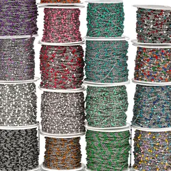 1Meter Stainless Steel Enamel Color Dripping Oil Chain Colorful Beads Handmade Chain DIY Necklace Jewelry Making Wholesale