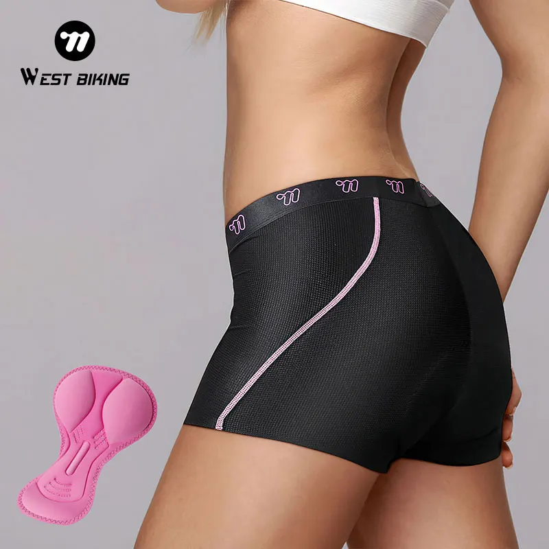 WEST BIKING Full Seasons Women's Pro Cycling Shorts Breathable Underwear 3D Padded Sport Riding MTB Bike Anti-Slip Cotton Briefs