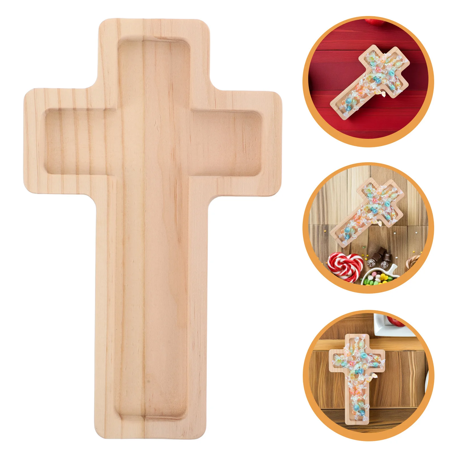

Wood Cross Wooden Serving Platter Rustic Tray Snack Fruit Candy Halloween Thanksgiving Display Wooden Serving Tray