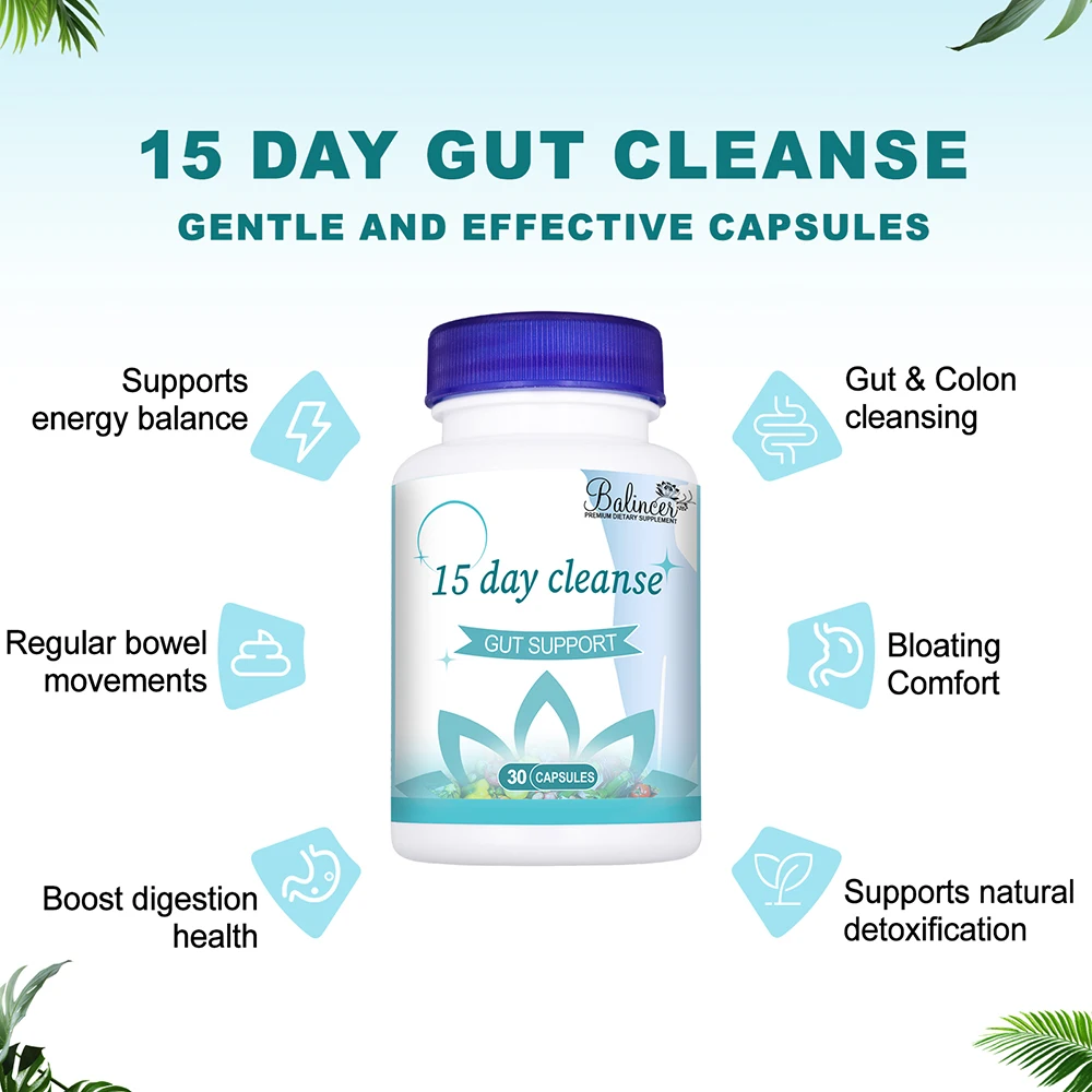 Gut Health Supplement Improve Digestive Comfort 15 Day Cleanse Detox Gut & Colon Support Premium Capsules