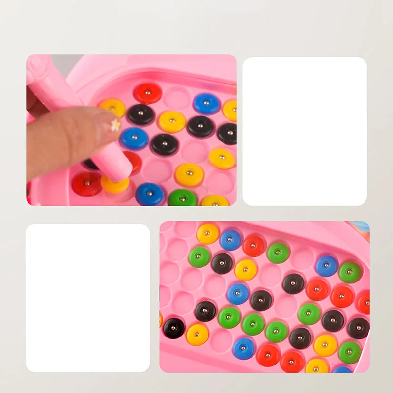 Montessori Colorful Bead Board Game Sensory Toys Educational Magnetic Drawing Board Set With Beads Pen For Kids Boy Girl Gift