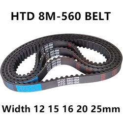 HTD 8M 560 16mm 25mm Timing Belt Length 560mm Width 15/16/20mm 25/30mm Pitch 8mm Teeth 70 Rubber HTD8M S8M Timing Belts