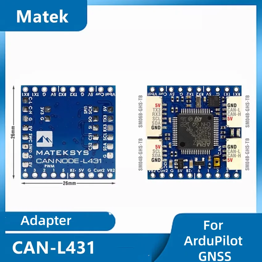 

MATEK CAN-L431 AP-Periph CAN Node L431 Adapter 26X26mm for ArduPilot GNSS RC Model Drone FPV Accessories