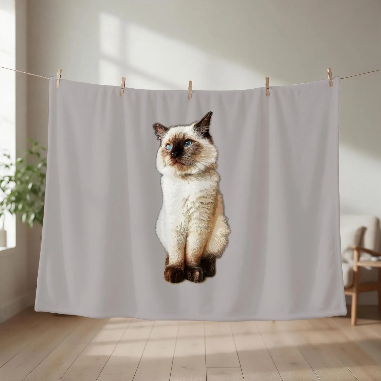 Gato Ragdoll, muñeco de trapo, gatito Birman, manta de viaje de lujo, adorable manta de cuadros, mantas de miércoles.