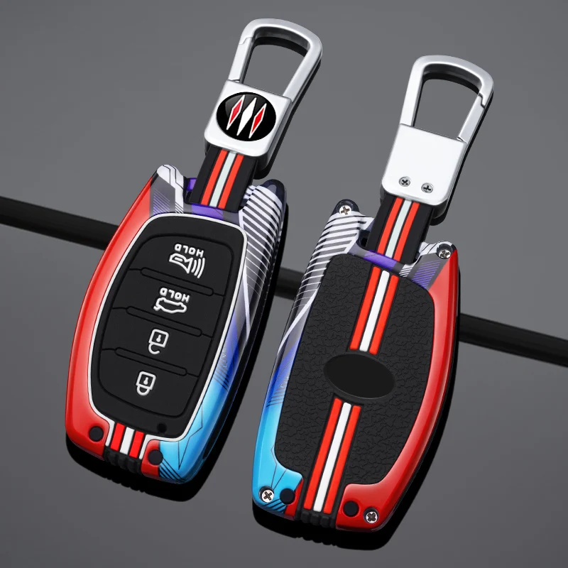 

Zinc Alloy + Silicone Car Key Case Cover Fob Holder for Hyundai Tucson Santa Fe Rena Sonata Elantra Creta Ix35 Ix45 I10 I30 I40