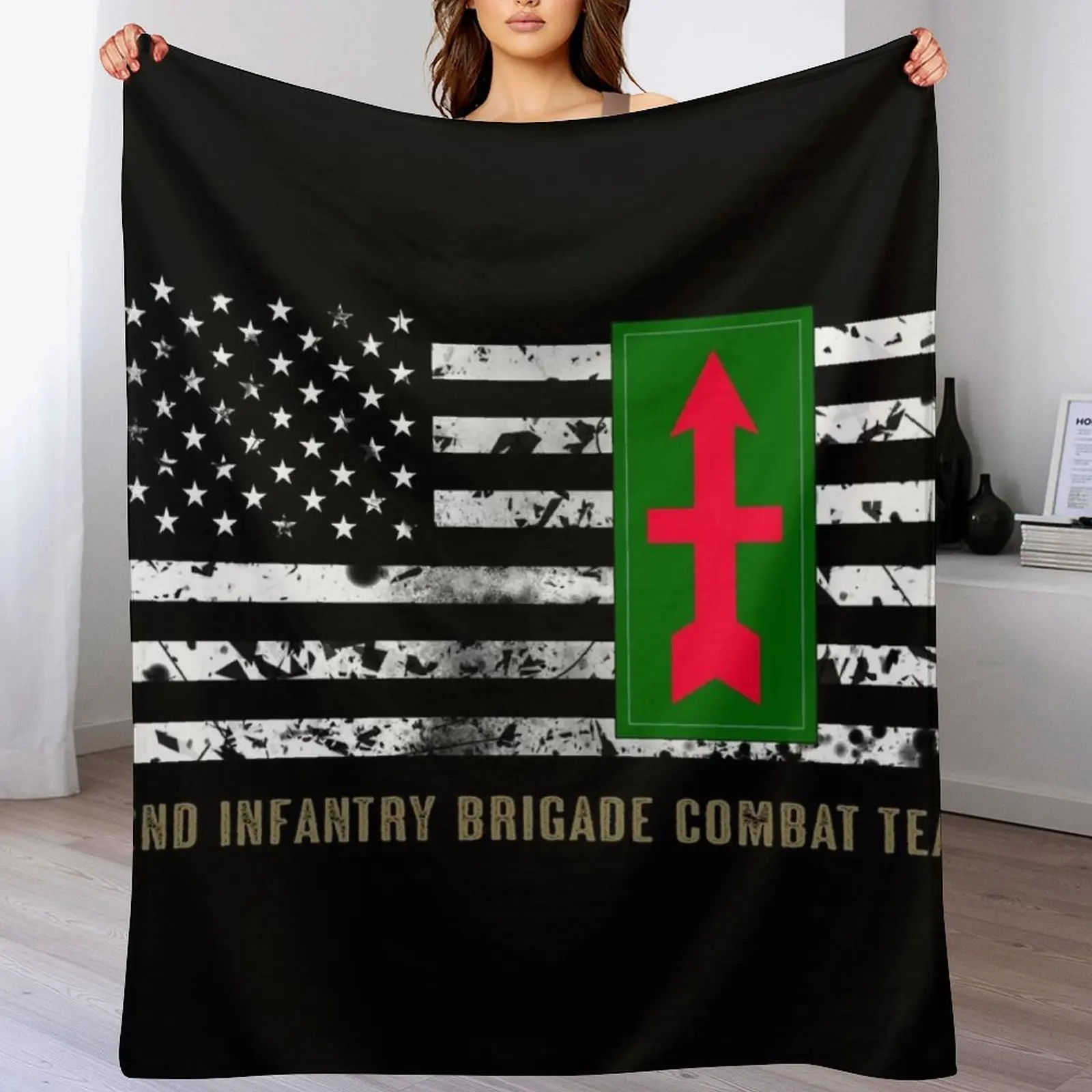 

32nd Infantry Brigade Combat Team Throw Blanket for babies Hairys Flannels Retros Blankets