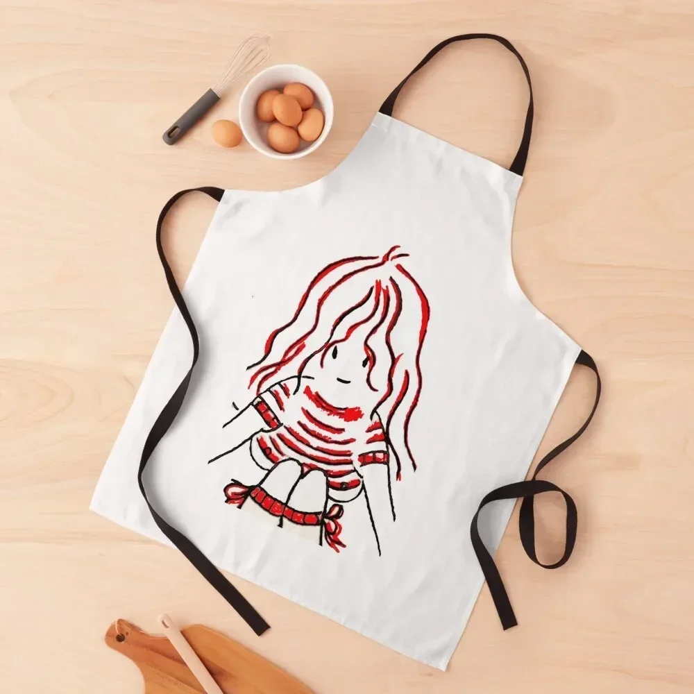 MYLENE FARMER DRAWING Apron Kitchen Handle For Women manicurist Barber kitchen gadgets Apron