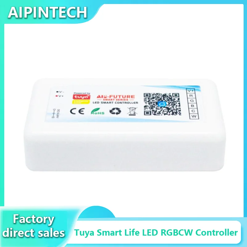 Tira de luces LED con WIFI, controlador inteligente, atenuador, DC5-24V, RBGWC, Alexa, Google Home, Control remoto