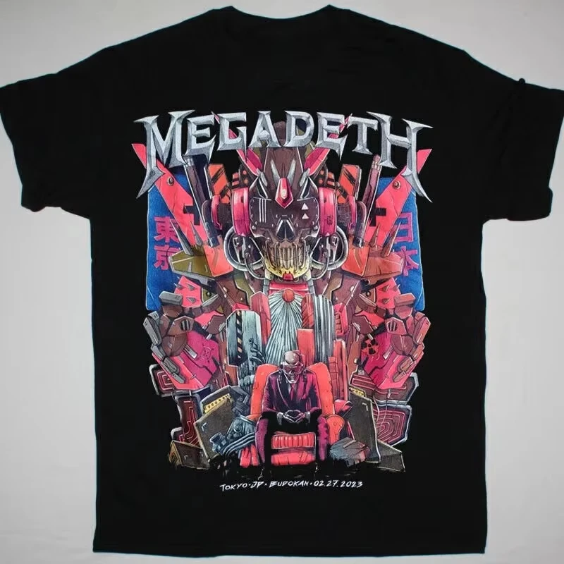 Camiseta americana Megadeth Budokan Japan Tour Metal Band para hombre, novedad de verano, moda Vintage, ropa de calle para hombre y mujer