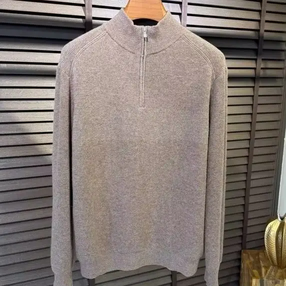 Italian BC wool cashmere casual semi-turtleneck knitted sweater
