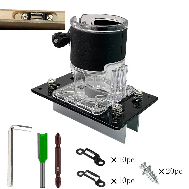 Invisible connector slotting device two-in-one woodworking drilling aid adjustable decoration woodworking tools