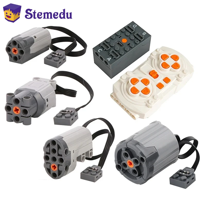 MOC Blue-tooth RC Upgrade Kit with Battery Box M/L/XL/Servo Motor Speed Control APP for PF Building Blocks Smart Modification