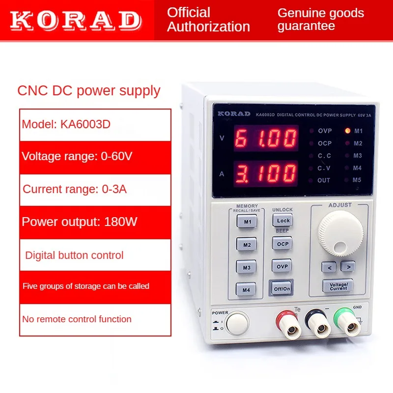 Fonte de alimentação regulada Linear DC programável, ajustável 60V, 2A, KA6002D, KA6002P