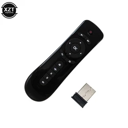 2.4GHz Fly Air Mouse T2 klawiatura bezprzewodowa pilot zdalnego sterowania ruchomy żyroskop 3D drążek do Android Smart TV opakowanie z odbiornikiem USB