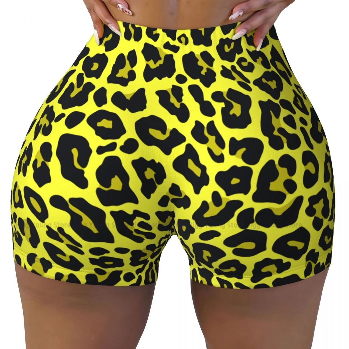 

Booty Shorts Sexy Tight Hip Sports Shorts Leopard Print Fitness Women's Comfortable Yoga Shorts