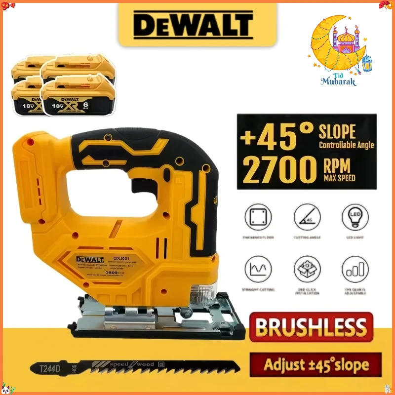 

Аккумуляторный бесщеточный лобзик Dewalt 18В, 2700 об/мин, портативная многофункциональная электропила с регулировкой скорости для деревообработки
