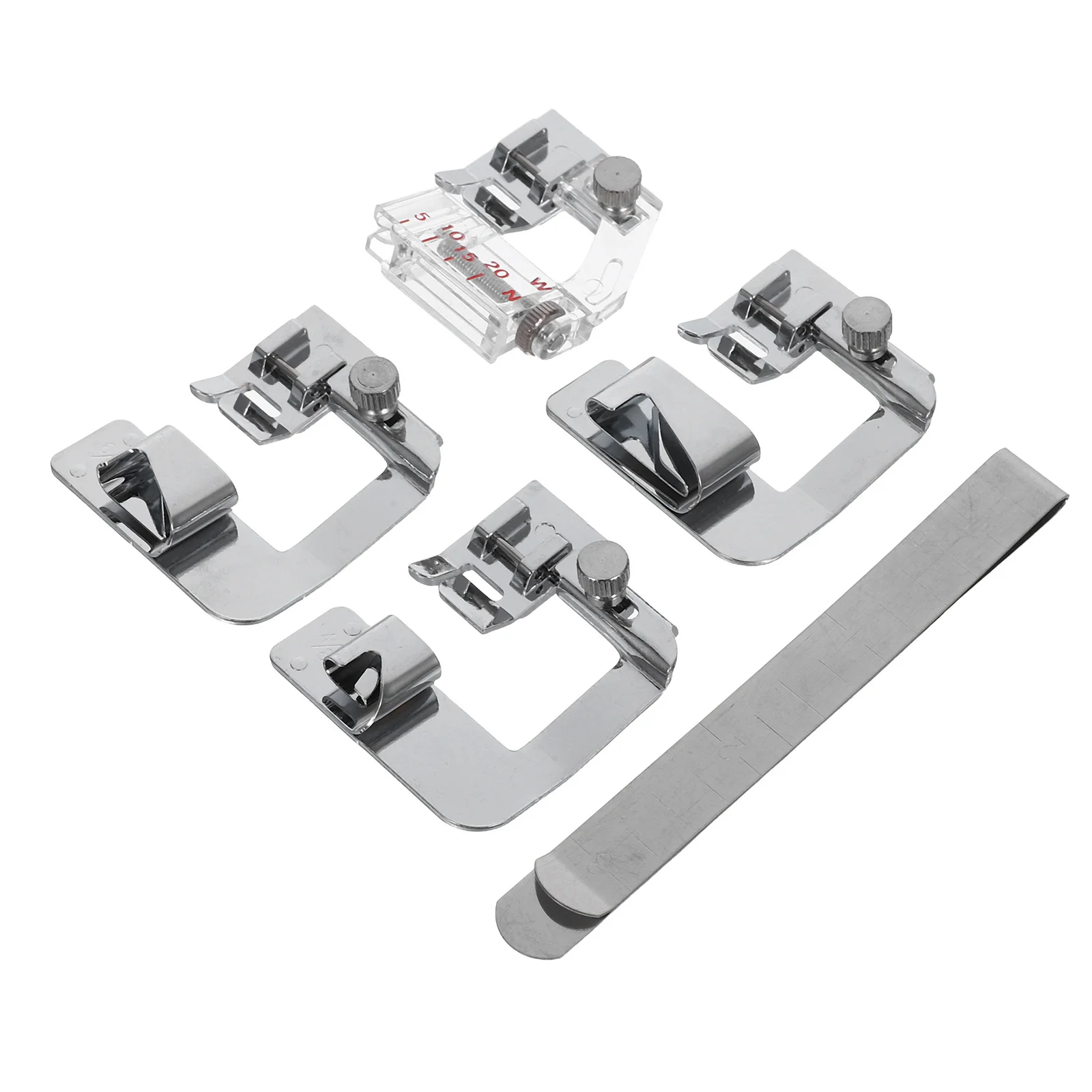 

5Pcs Sewing Machine Presser Foot Set Metal Zinc Alloy Durable Home Universal Edge Finishing Tool DIY Fabric Strip Marking