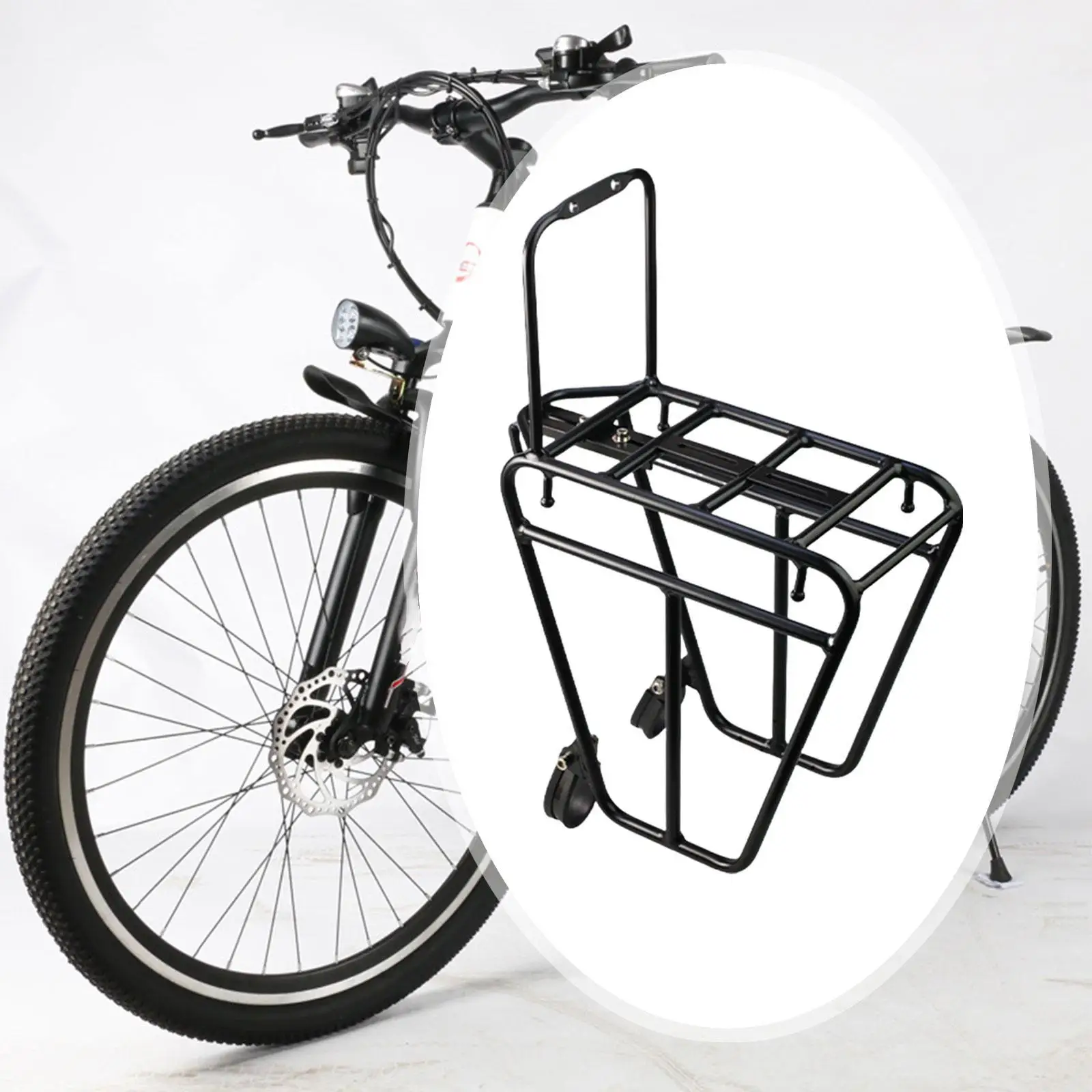 Front Bicycle Carrier Rack Aluminum Alloy Pannier Support Shelf for Road Bike Equipment and Storage