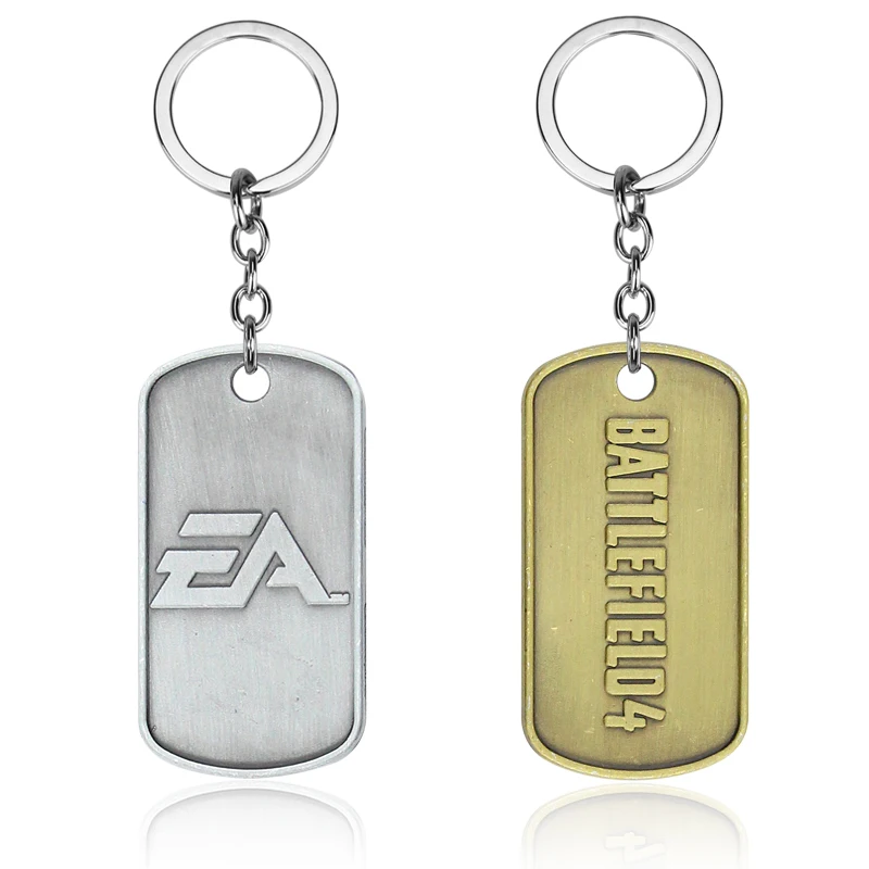 Men Fashion BF4 Battlefield 4 Dog Tag Keychain Zinc Alloy Metal Military Card Pendant Key Ring Can Dropshipping Wholesale