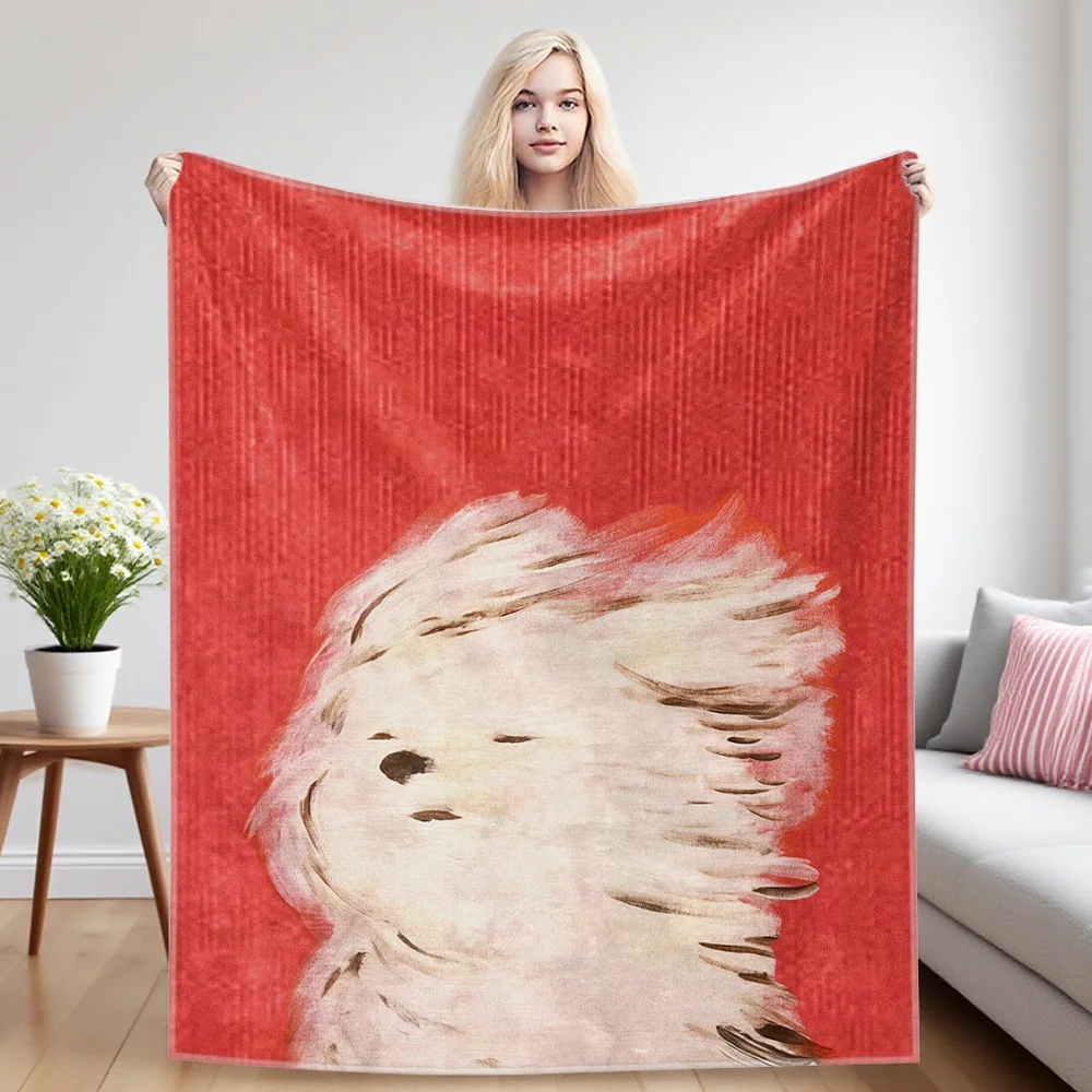 Wind Puppy Flannel Blanket Warm Soft Halloween Christmas Couch Warm Cozy Decorative Decor Gift for All Season