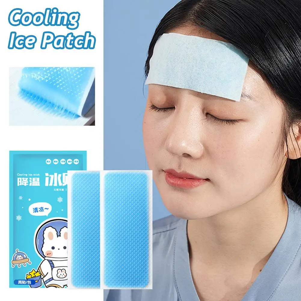 8/2PCS Ice Cooling Patch For Fever Discomfort Cooling Fever Reducer Pads Soothe Headache Pain For Kids Adults Cooling Stick E5C3