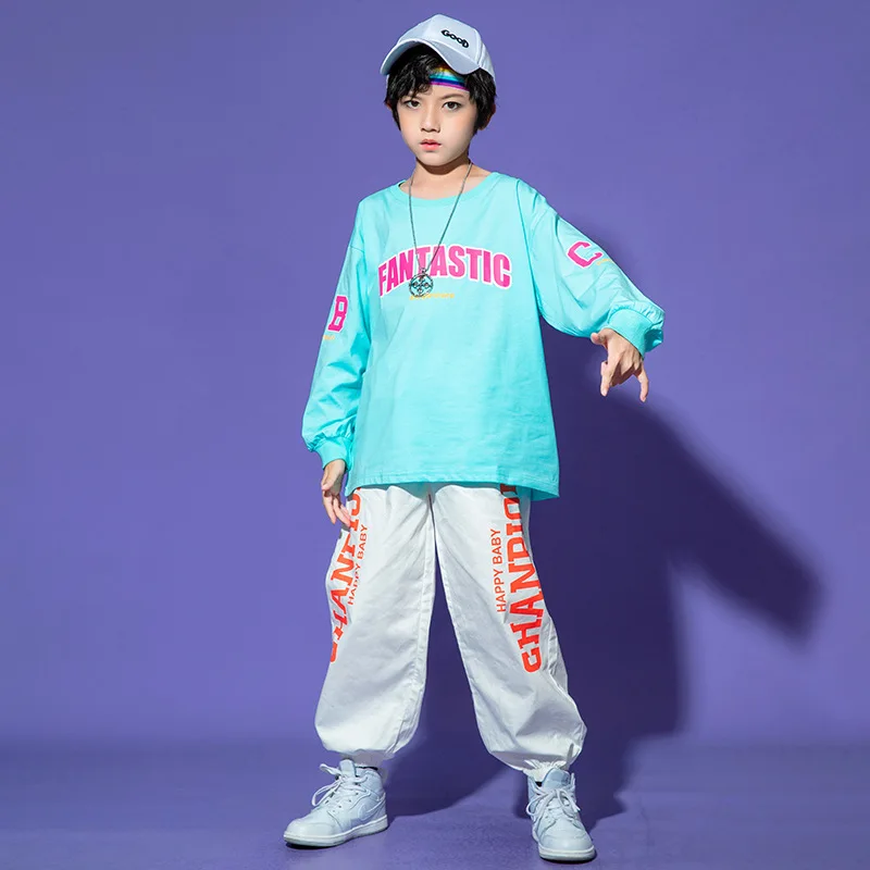 Jongen Street Dance Hiphop Dopamine Top + Joggingbroek Studenten Cheerleading Prestatiepak Meisjes Jazz Dansvoorstelling Kleding