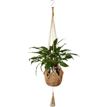 Handmade Macrame Flower Pot Wall Decor Courtyard Garden Hanging Planter Hanging Basket…