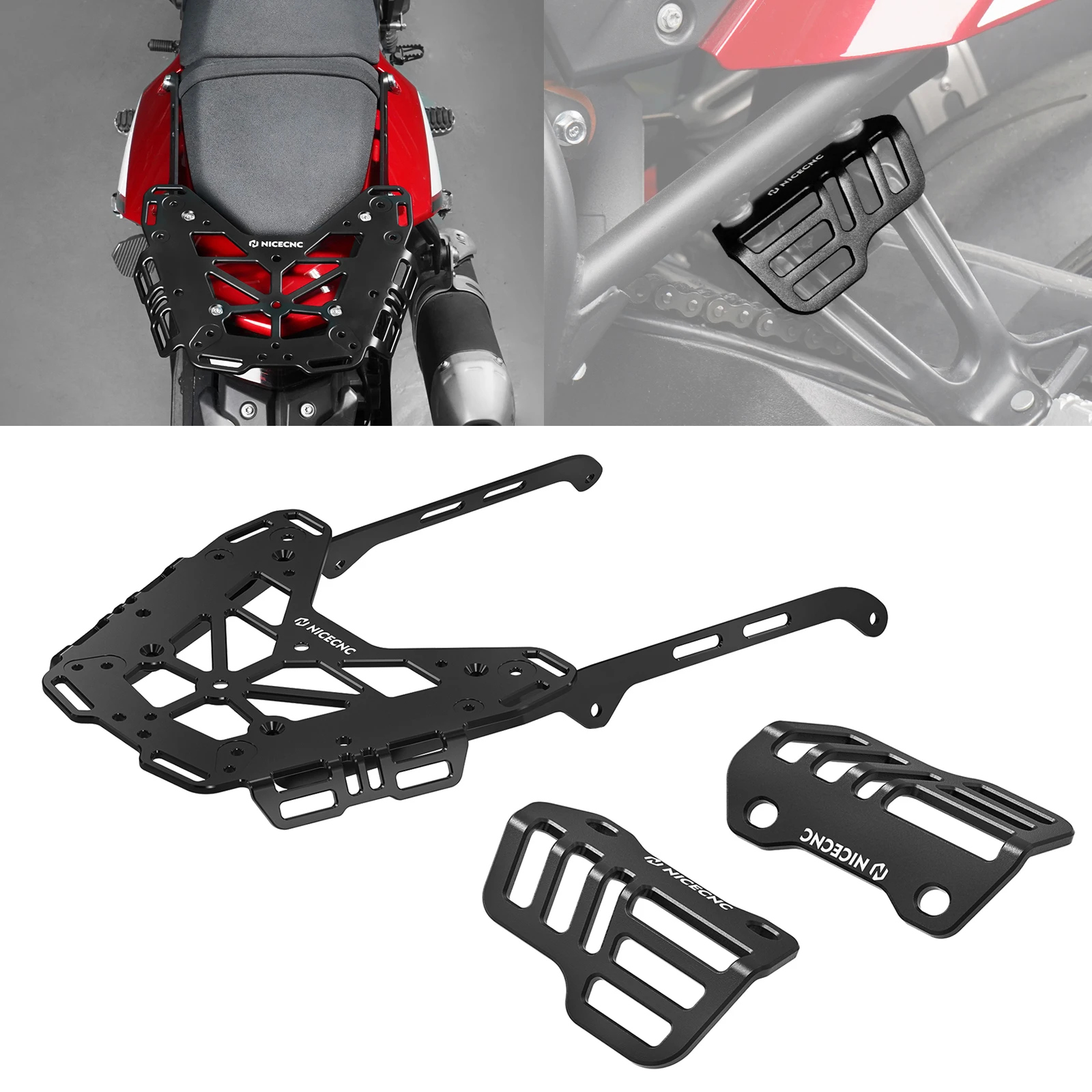 NICECNC For Yamaha Tenere 700 2019-2024 Tie Down Brackets Rear Luggage Rack For Yamaha Tenere 700 World Raid 2022