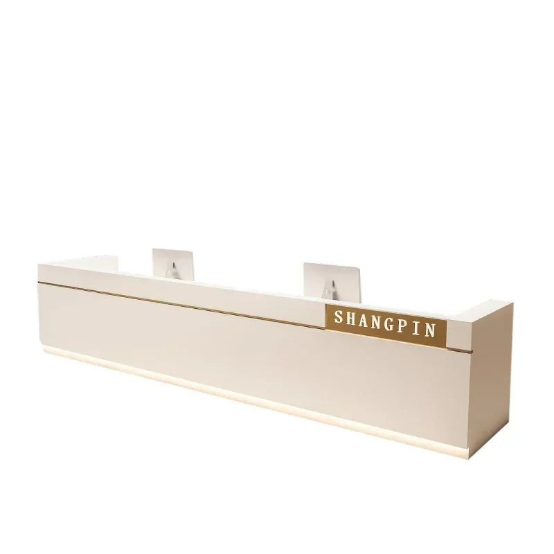 Aesthetic Reception Counter Business Modern Luxury Furniture White Desk Office Administrator Stand Escritorio Cash Armable Bar