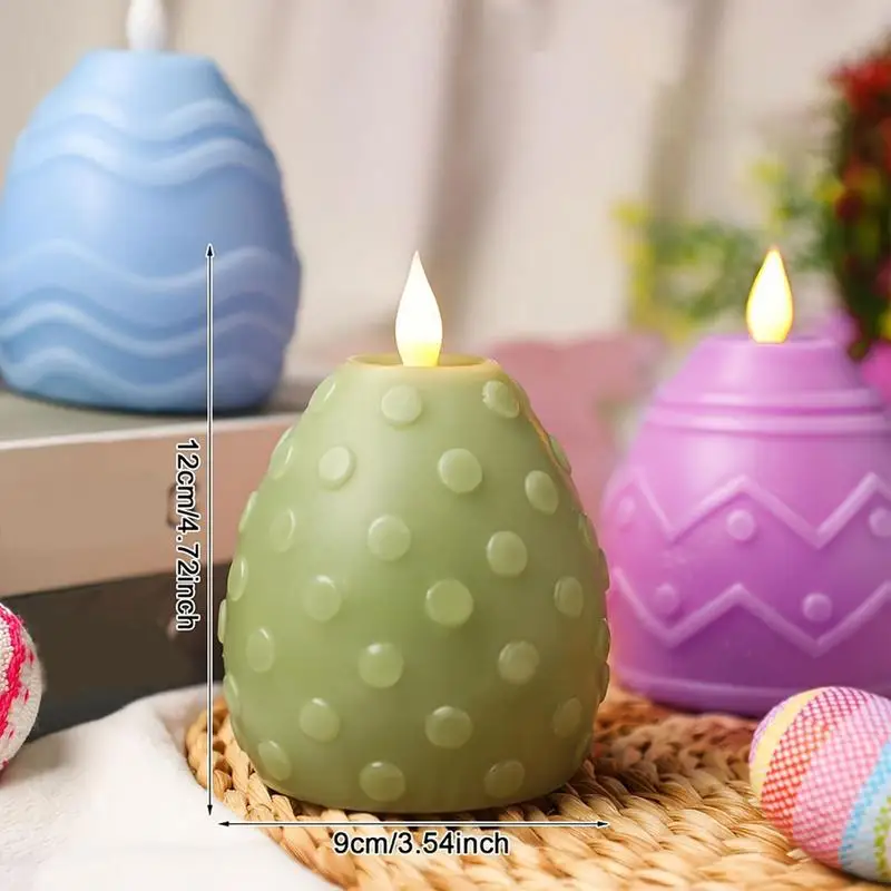 Velas parpadeantes sin llama de Pascua, decoración de primavera, velas con batería, velas sin llama, 3 velas falsas, velas LED con pilas