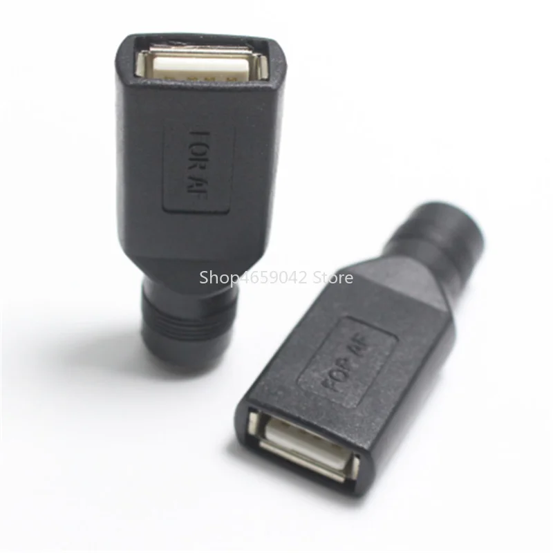 2/5Pcs USB 2.0 Plug Female Jack To Round Hole DC 5.5x2.1mm Female Socket 5V DC Power Interface Conversion Adapter Connector