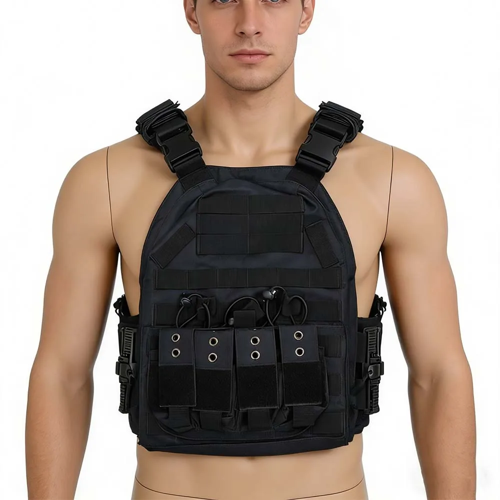 

Tactical Vest Fast detachable light laser cut outdoor hunting black gear carry vest of high quality