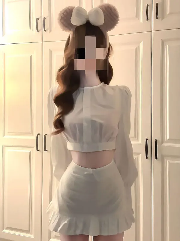 

Корейский женский модный комплект: топ и юбка с высокой талией, дышащий, комфортный, теплый, легкий, для осени...