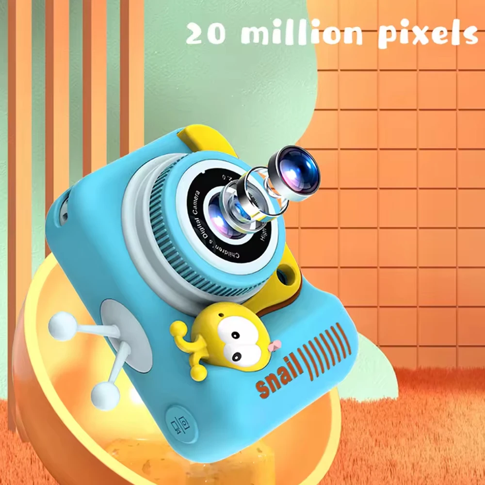 Câmera infantil mini tela hd 1080p câmera de vídeo de projeção 20mp câmera digital infantil zoom 4x tela de 2.0 polegadas lentes duplas