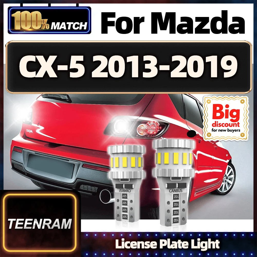 

TEENRAM для Mazda CX-5 2013 2014 2015 2016 2017 2018 2019 2 шт. Автомобильная светодиодная лампа освещения номерного знака, лампа номерного знака, ампула