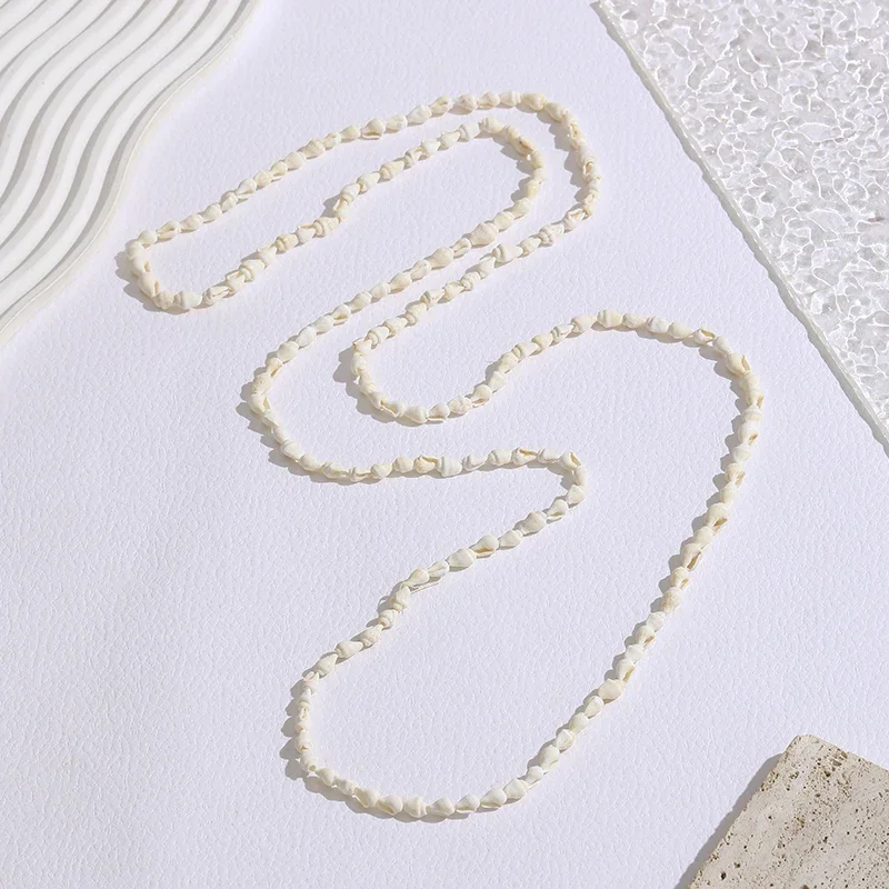 Vintage Maillard Multi Layer Shell Beaded Long Necklace Bracelet, Niche and High-end, Autumn and Winter Sweater Chain Accessory