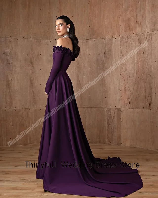 Thinyfull-Robe de Rhà fleurs 3D A-ligne personnalisée, Robes d'occasion formelles, Off Initiated Dubai, Robe de soirée