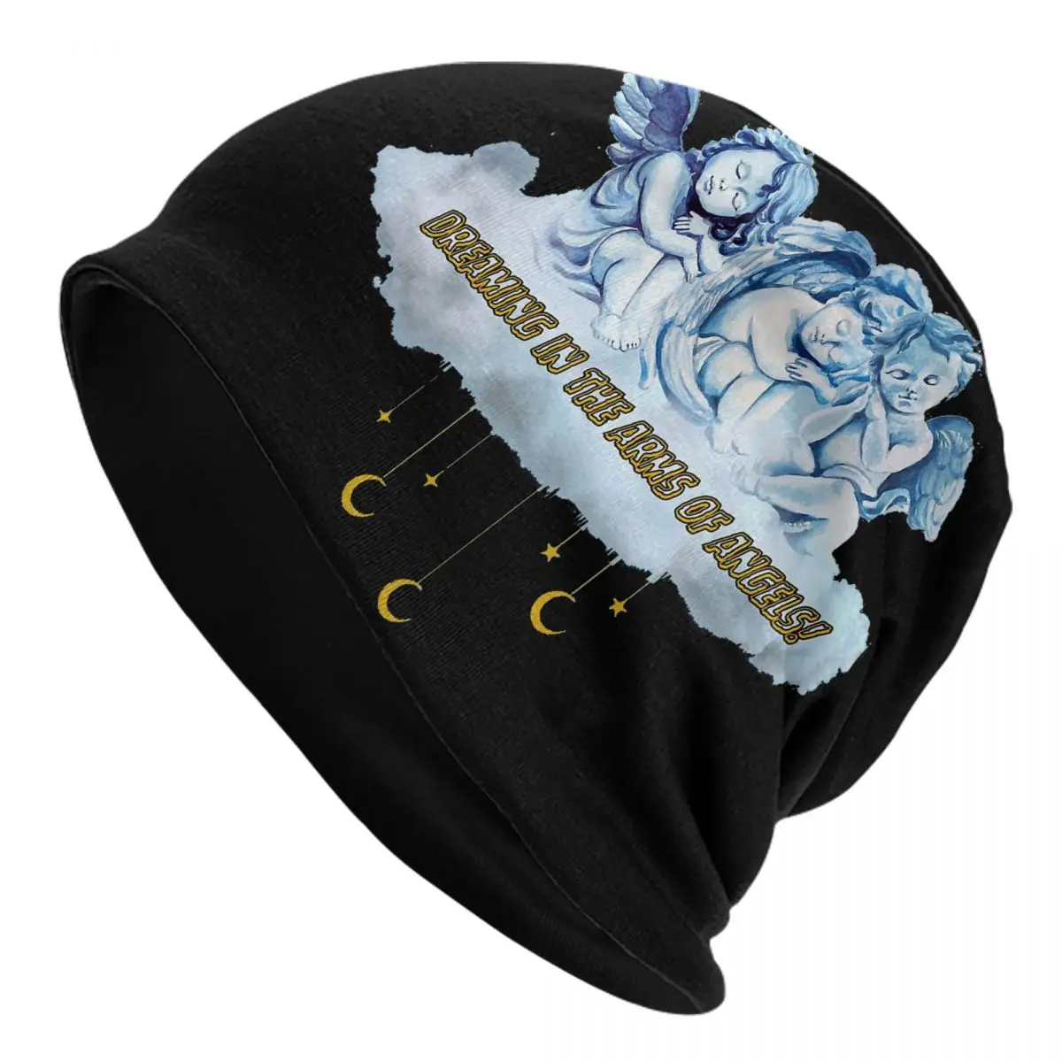 Baby Angels At Night Bonnet Homme Fashion Thin Hat Baby Angel Skullies Beanies Caps For Men Women Novelty Fabric Hats