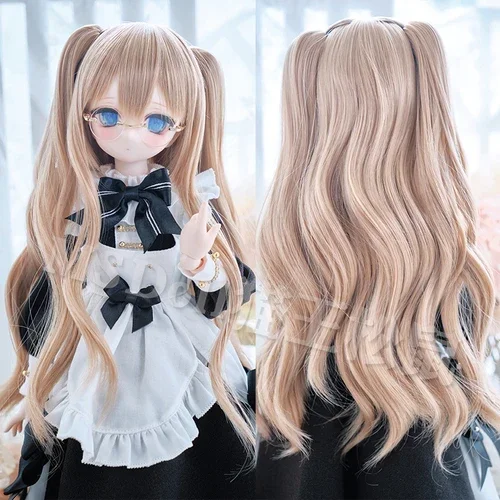 ペアユカタドール 新しい DD MDD TF SD 人形かつら多色ロングカーリーヘアダブル