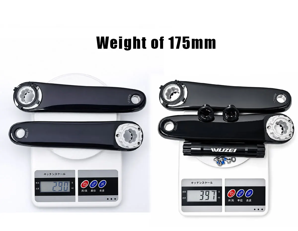 WUZEI MTB Carbonfaser-Kurbelgarnitur 165 170 175mm Mountainbike-Kurbelsatz 24mm Ti AL-7075 Achse 3-Loch Fahrradkurbel für Shimano – Detail 34