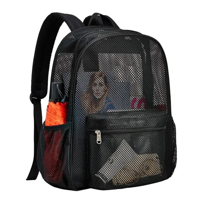 Simple Mesh Design Backpack 2025 New Fashion Women Transparent Backpacks Mesh Backpack