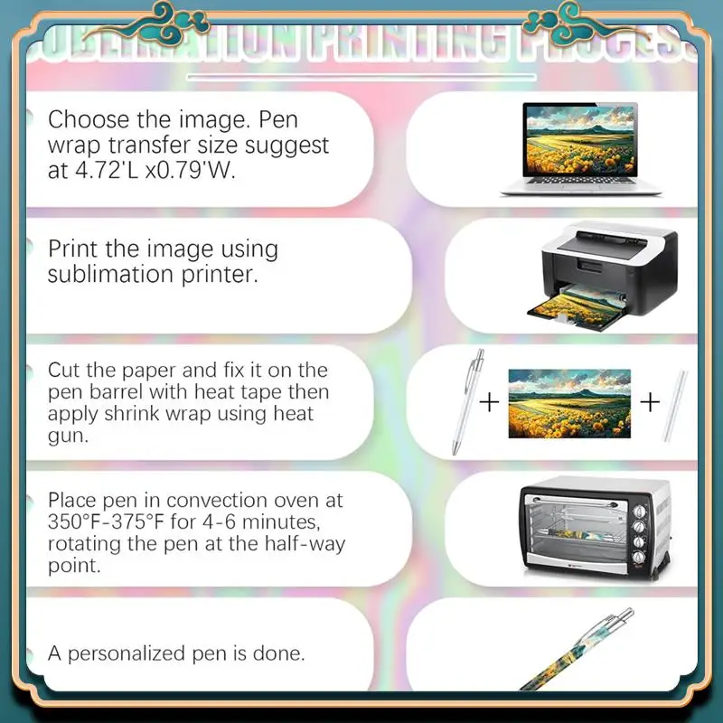 (新品)-30 ピース昇華ペンセット、再密封可能なバッグとホログラフィックサンキューカード付きオフィス学校文具用品