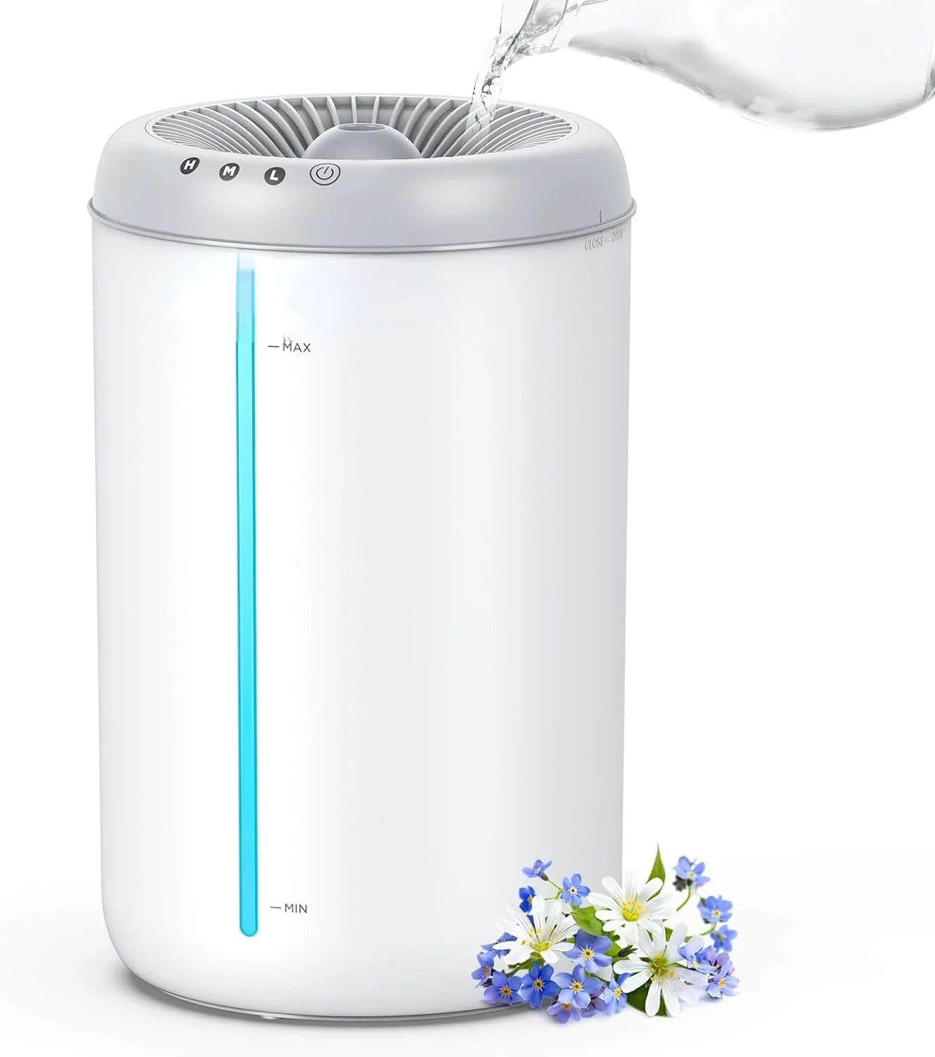 

Large Capacity 4.5L Cool Humidifiers for Large Room - Top Fill Air Humidifier with Nightlight for Baby, Pets, and Plants