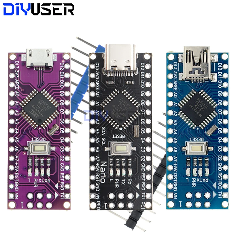 Mini / Type-C / Micro USB Nano 3.0 With the bootloader compatible Nano controller for arduino CH340 USB driver 16Mhz ATMEGA328P